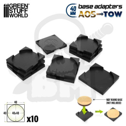 Plastic round to square base adapter 40mm - adaptery podstawek 10szt.