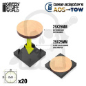 Plastic round to square base adapter 25mm - adaptery podstawek 20szt.