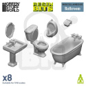 3D Printed Set - Toilet and WC - toaleta 8 szt.