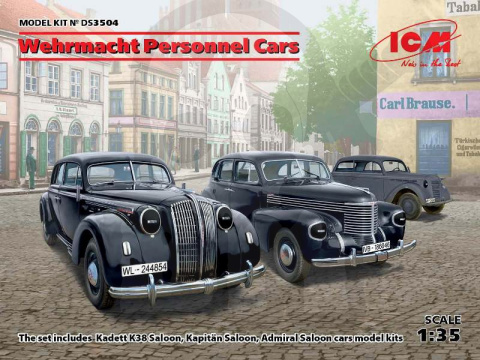 Wehrmacht Personnel Cars (Kadett K38 Saloon, Kapitan Saloon, Admiral Saloon) 1:35