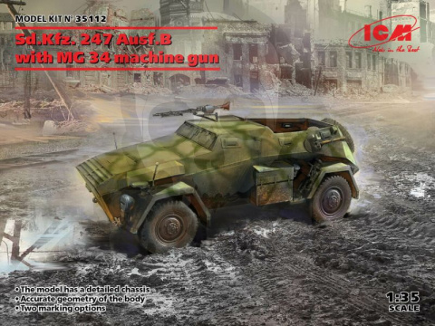 Sd.Kfz. 247 Ausf.B with MG 34 machine gun 1:35