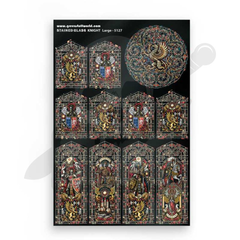 Knight Stained Glass - Large - duże witraże rycerzy