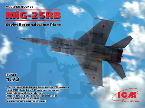 MiG-25 RB Soviet Reconnaissance and bomber Plane 1:72