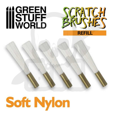 Scratch Brush Set Refill – Soft nylon - miękki nylon wkład pędzelka 5 szt.