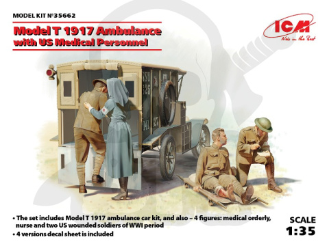 Model T 1917 Ambulance with US Medical Personnel 1:35