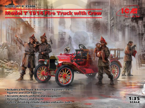 Model T 1914 Fire Truck with Crew 1:35