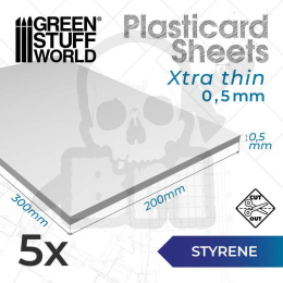 HIPS Styrene sheets 0,5 mm Pack 200x300mm 5 szt.