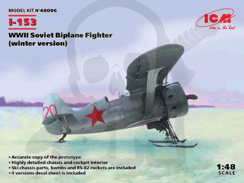 I-153 (winter version) WWII Soviet Biplane Fighter 1:48