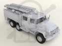 Chernobyl#2 Fire Fighters AC-40-137A firetruck & 4 figures & diorama base with background 1:35