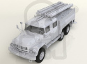 Chernobyl#2 Fire Fighters AC-40-137A firetruck & 4 figures & diorama base with background 1:35