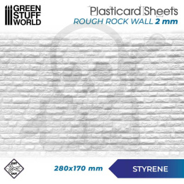 ABS Plasticard - ROUGH ROCK WALL Textured Sheet - A4