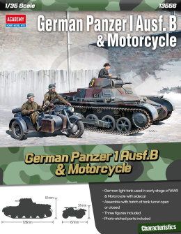 Academy 13556 German Panzer I Ausf.B & Motorcycle 1:35