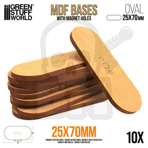 MDF Bases - Oval Pill 25x70 mm podstawki pod figurki