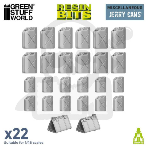 3D printed set - Resin Jerry Cans - kanistry 22 szt.