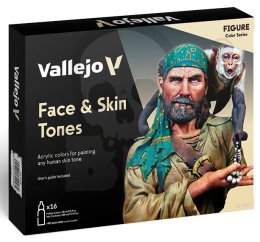 Vallejo 70258 Zestaw Model Figure Color 16 farb 18 ml - Face & Skintones