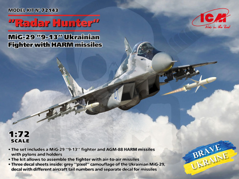 MiG-29 “9-13” Radar Hunter Ukrainian Fighter with HARM missiles 1:72