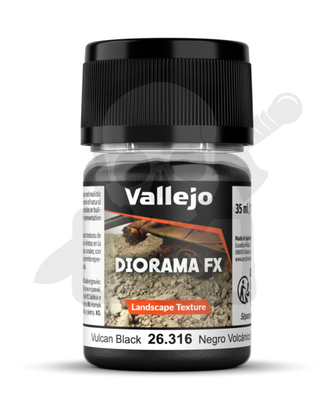 Vallejo 26316 Diorama FX Lansc. Text. Vulcan Black 0,1 - 0,6 mm - 35 ml