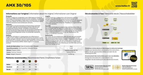 Heller 79899 Francuski czołg AMX 30/105 1:72