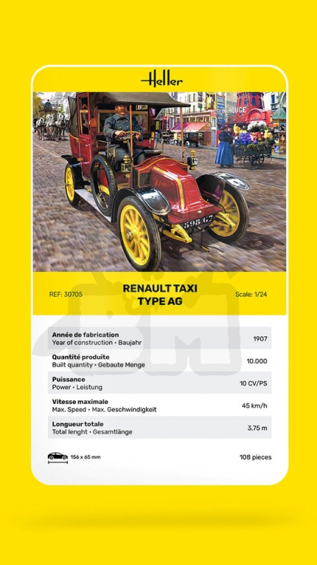 Heller 30705 Renault Taxi Type AG 1:24