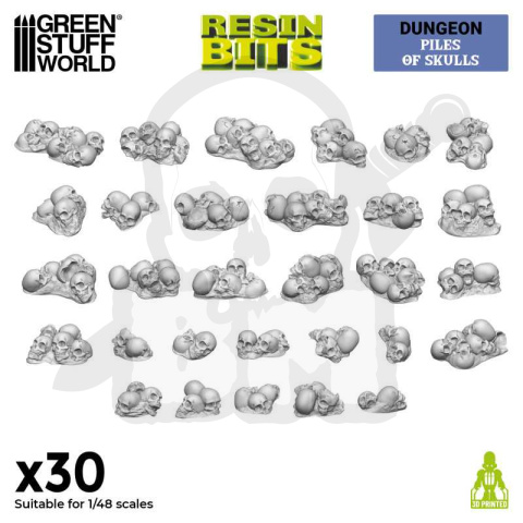 3D printed set - Piles of Skulls 1:48 - stosy czaszek 30 szt.