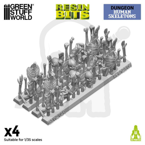 3D printed set Human Skeletons 1:35 - ludzkie szkielety 4 szt. 3D printed set Human Skeletons 1:35 - ludzkie szkielety 4 szt.