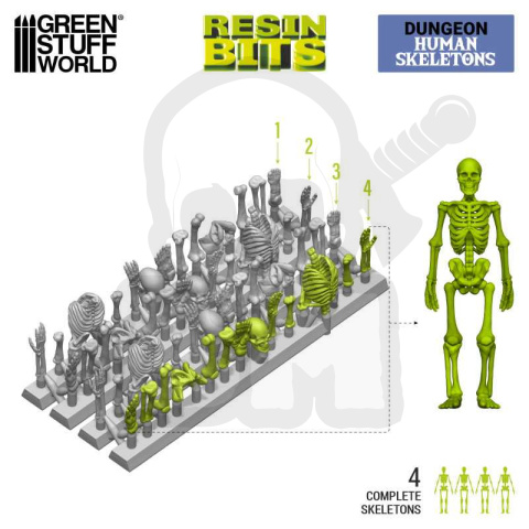 3D printed set Human Skeletons 1:35 - ludzkie szkielety 4 szt. 3D printed set Human Skeletons 1:35 - ludzkie szkielety 4 szt.