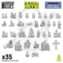 3D printed set - Battle Skeleton Bones 1:48 - czaszki 17 szt.