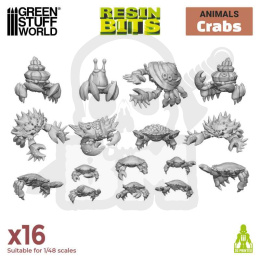 3D resin printed set Crabs - kraby 16 szt.