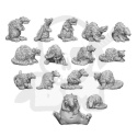 3D printed set Giant Rats - wielkie szczury 15 szt.