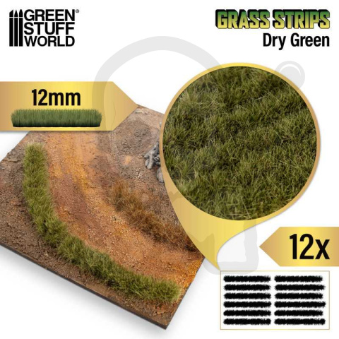 Grass Tuft Strips 12 mm - Dry Green Grass Tuft Strips 12 mm - Dry Green