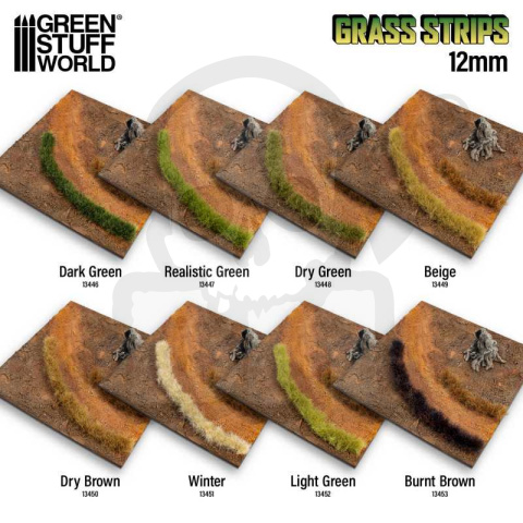 Grass Tuft Strips 12 mm - Dry Green Grass Tuft Strips 12 mm - Dry Green