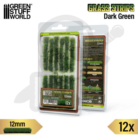 Grass Tuft Strips 12 mm - Dark Green - paski trawy