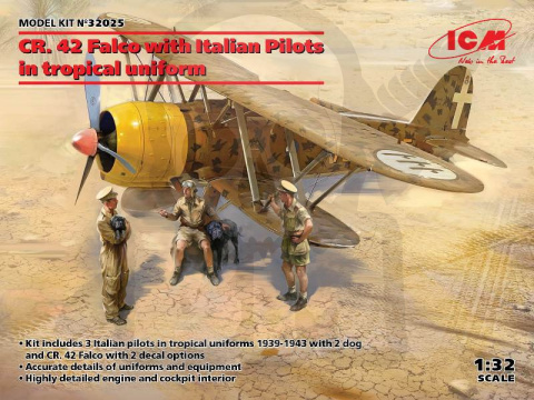 Fiat CR. 42 Falco with Italian Pilots in tropical uniform 1:32