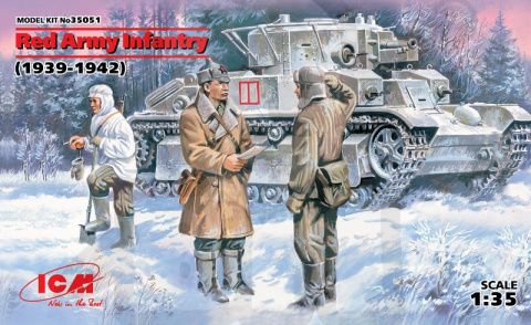 Red Army Infantry (1939-1942) 3 figures – officer, 2 soldiers 1:35