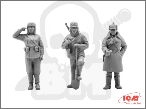 Red Army Infantry (1939-1942) 3 figures – officer, 2 soldiers 1:35