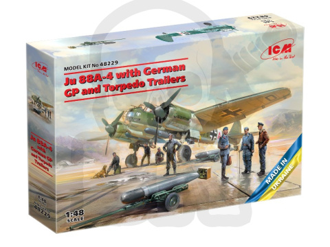 Ju 88A-4 with German Ground Personnel and Torpedo Trailers 1:48 Ju 88A-4 with German Ground Personnel and Torpedo Trailers 1:48