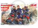 French Line Infantry (1870-1871) 4 figures – 1 officer, 3 soldiers 1:35