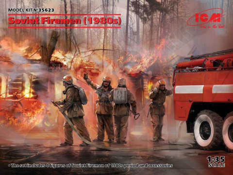 Soviet Firemen (1980s) 4 figures 1:35 strażacy