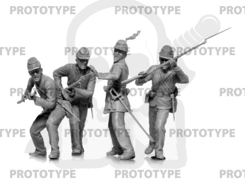 American Civil War Union Infantry. Set #2 - 4 żołnierzy 1:35