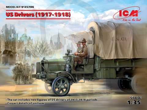 US Drivers (1917-1918) 2 figures - kierowcy amerykańscy 1:35