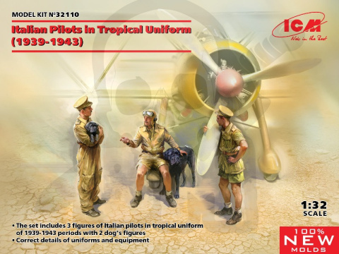 Italian Pilots in Tropical Uniform (1939-1943) 3 figures 1:32