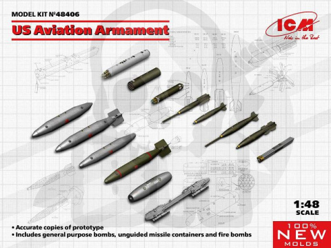 US Aviation Armament - amerykańskie uzbrojenie podwieszane 1:48