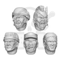 3D printed set - DakkaDakka - Jungle Commando Heads - główki 10 szt.