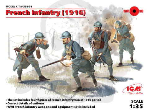 French Infantry (1916) 4 figures 1:35