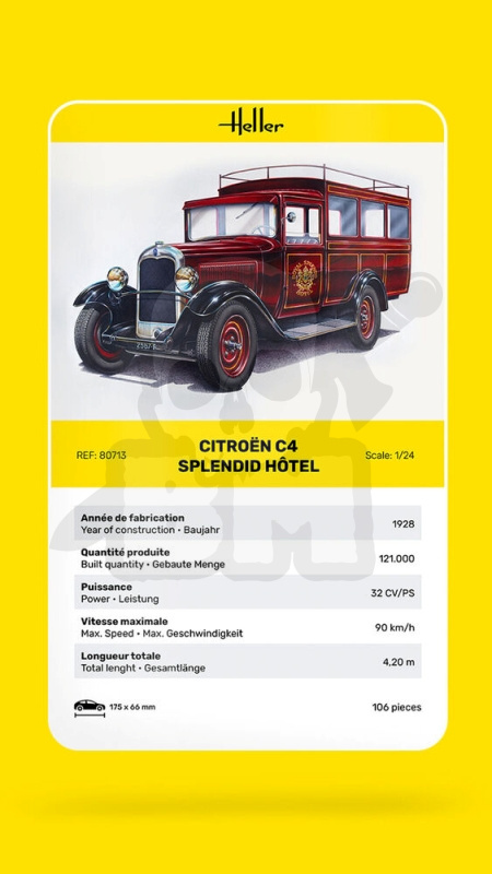 Heller 80713 Citroen C4 Splendid Hotel 1:24 Heller 80713 Citroen C4 Splendid Hotel 1:24
