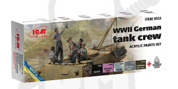 ICM 3032 WWII German Tank Crew Acrylic Paints Set - zestaw farb