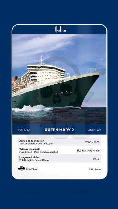 Heller 80626 Queen Mary 2 1:600 Heller 80626 Queen Mary 2 1:600