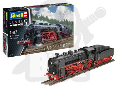 Revell Model Set Schnellzuglokomotive S3/6 BR18-Tender 1:87 Revell Model Set Schnellzuglokomotive S3/6 BR18-Tender 1:87