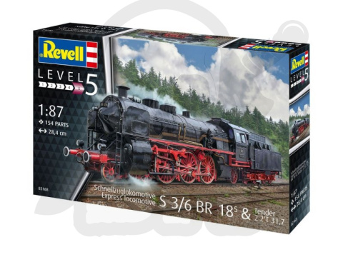 Revell Model Set Schnellzuglokomotive S3/6 BR18-Tender 1:87 Revell Model Set Schnellzuglokomotive S3/6 BR18-Tender 1:87