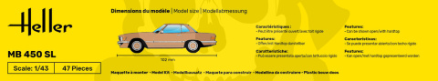 Heller 56171 Mercedes Benz 450SL 1:43 Heller 56171 Mercedes Benz 450SL 1:43